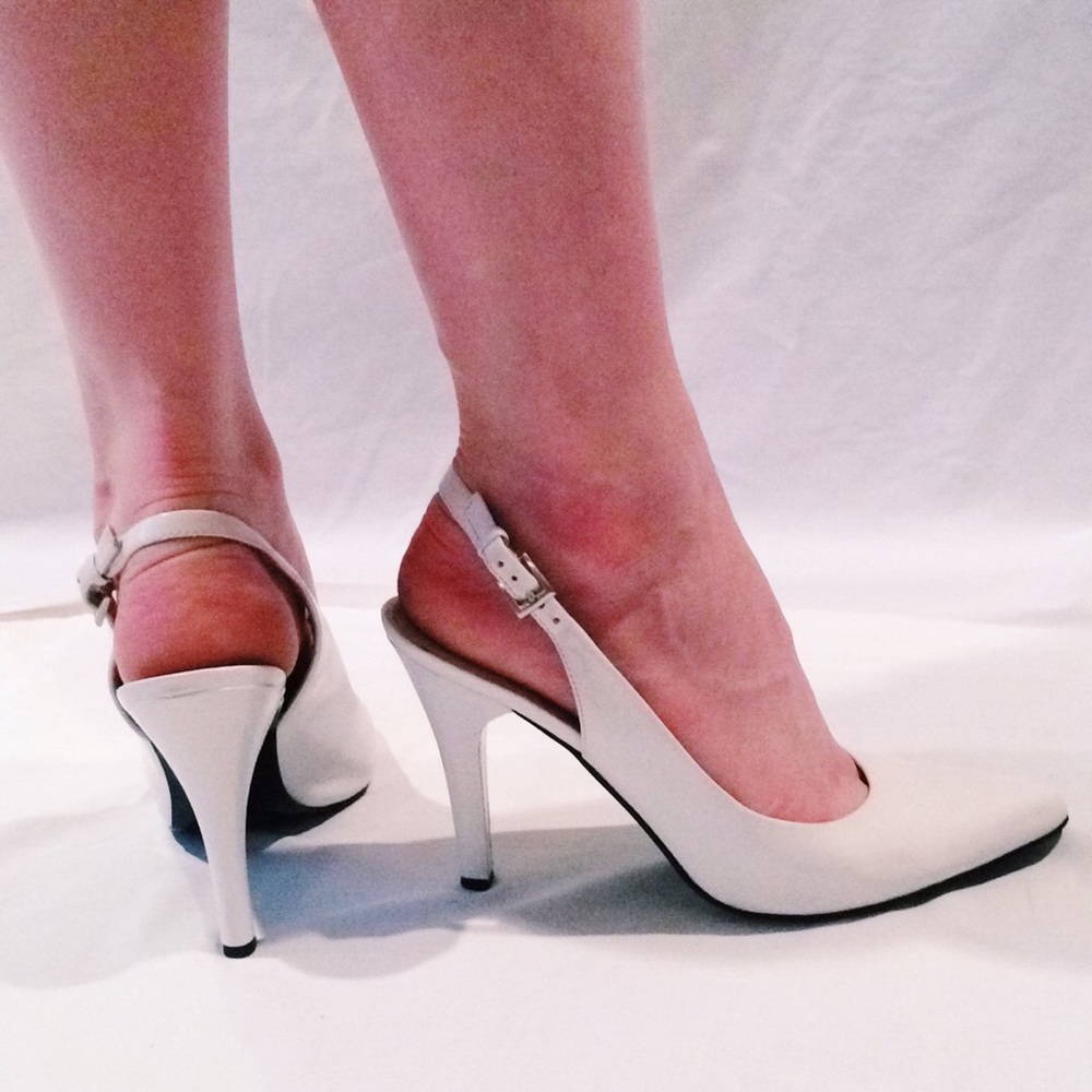 White Slingbacks.